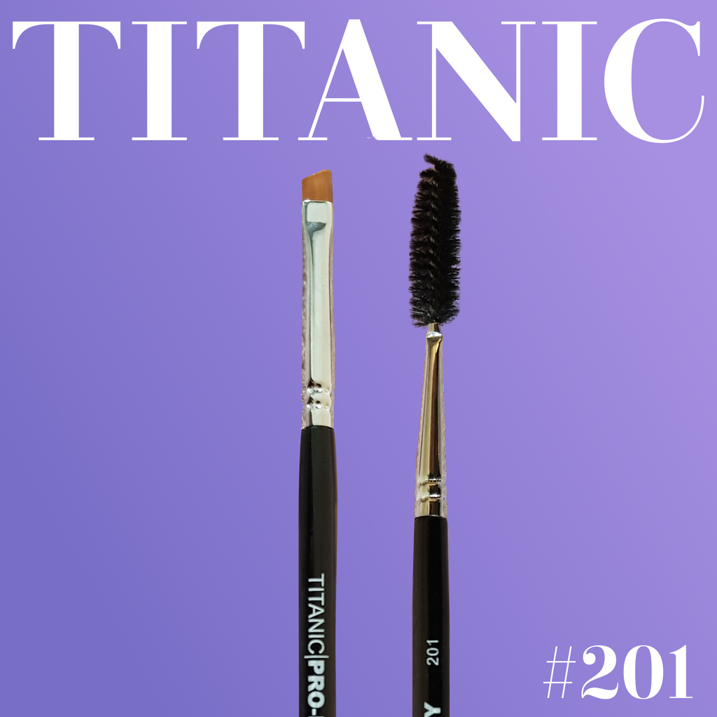 Titanic Brush - Small Angled Brow Brush with Spoolie (#201)