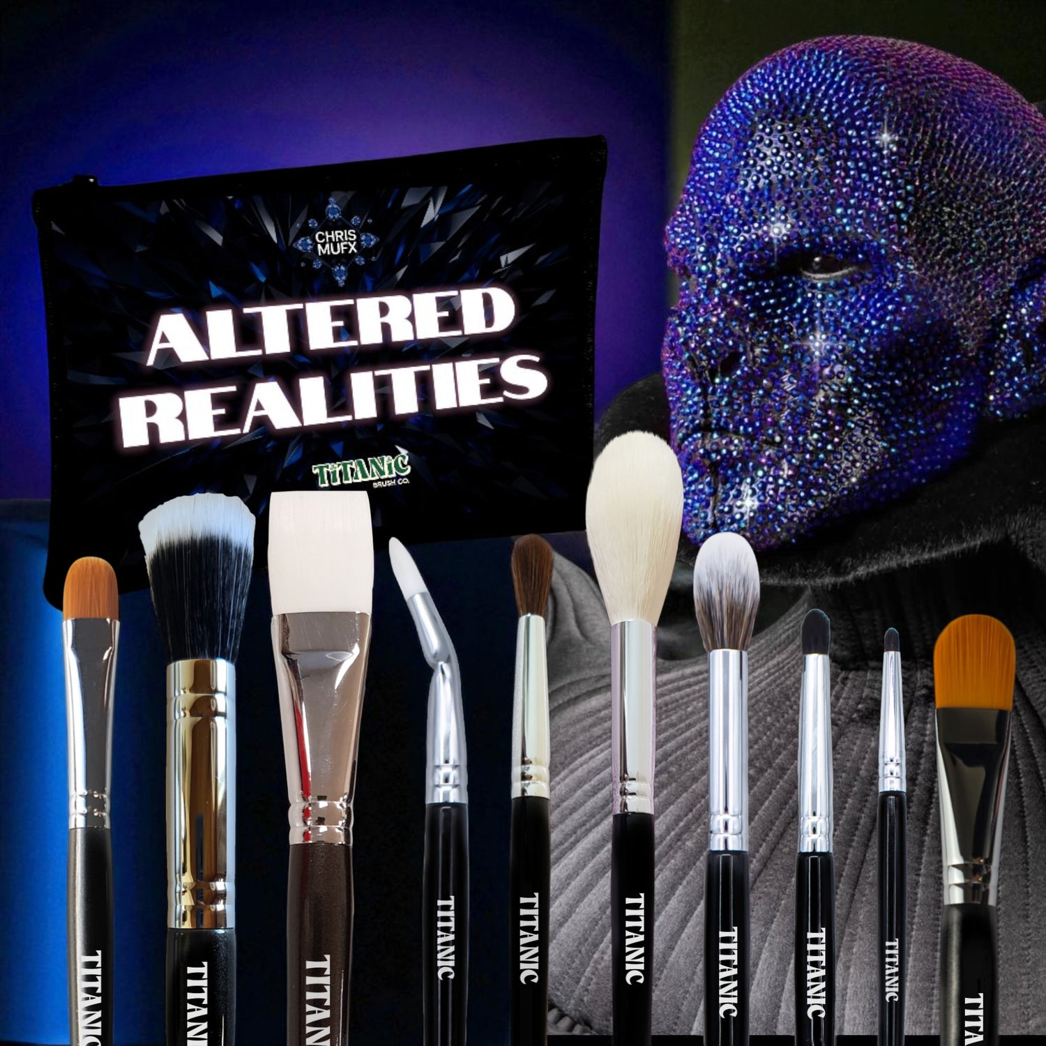 Limited Edition 'Altered Realities' – ChrisMUFX x Titanic Brush Co. | 10-Piece Brush Set (Save 20%)
