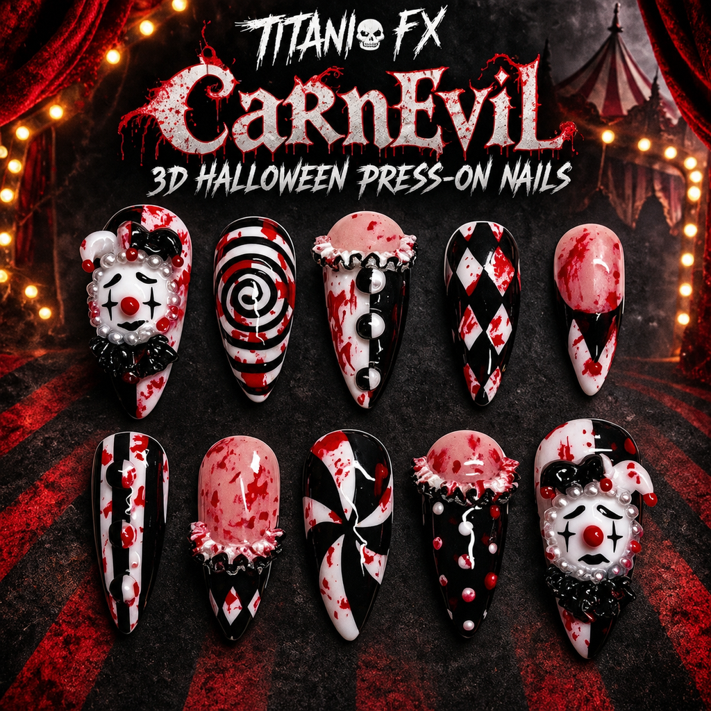 CarnEvil 3D Halloween Press-On Nails