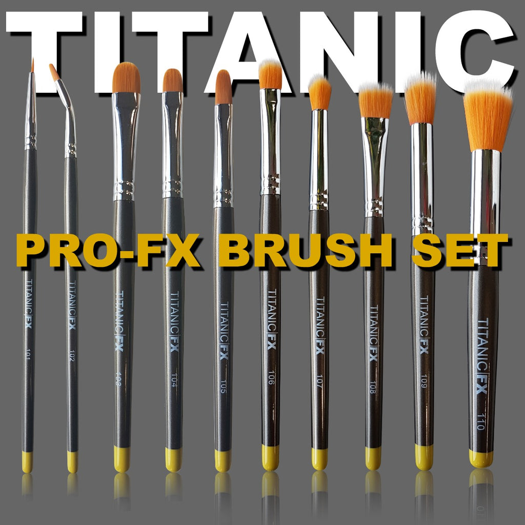 50% OFF - Titanic FX 10 pce Brush Set with Perspex Palette (Old Packaging Only)