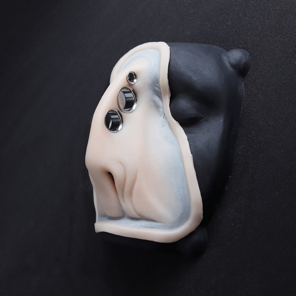 Meduusat Studio | Tunnel Nose Silicone Prosthetic with Steel Plugs