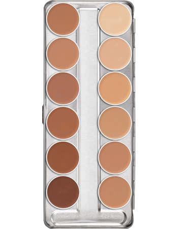Kryolan - Dermacolour Large  Flesh 12 Colour Palette - Shades 1W - 12W