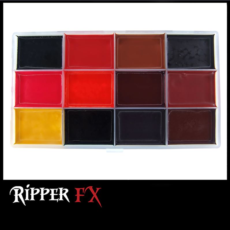 Ripper FX - Large 'Bloody' Alcohol Paint Palette, Paints, European Body Art, Titanic FX, Titanic FX Store, Prosthetic, Makeup, MUA, SFX, FX Makeup, Belfast, UK, Europe, Northern Ireland, NI