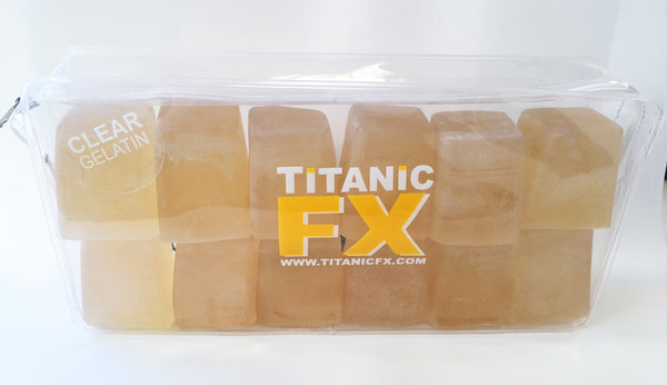Titanic FX Prosthetic Gelatin - Available in a range of colours & sizes, SFX Materials, Titanic FX, Titanic FX, Titanic FX Store, Prosthetic, Makeup, MUA, SFX, FX Makeup, Belfast, UK, Europe, Northern Ireland, NI