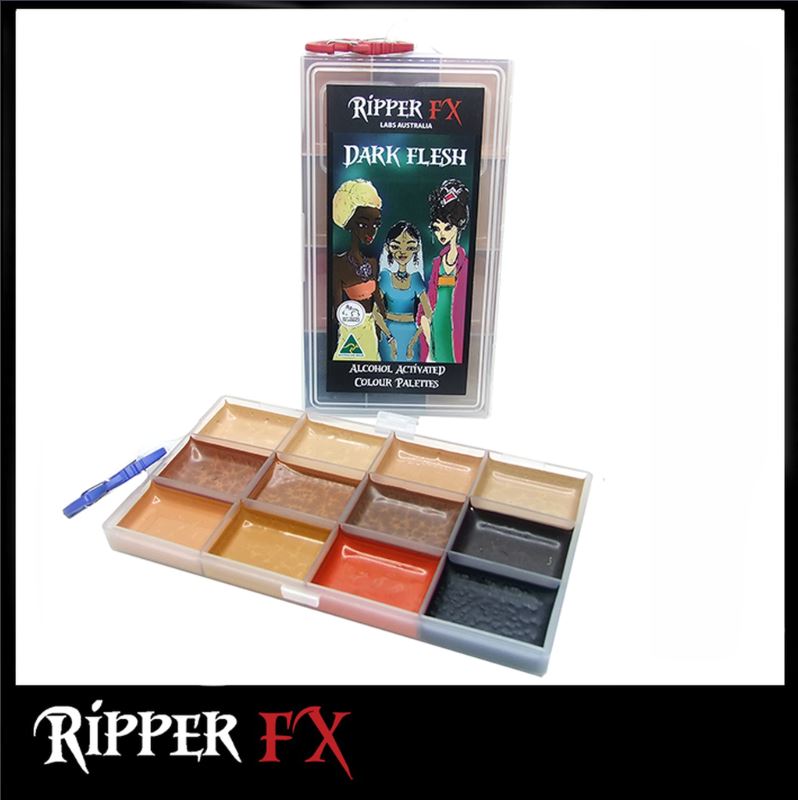 Ripper FX - 'Dark Flesh' Large Alcohol Palette, Paints, European Body Art, Titanic FX, Titanic FX Store, Prosthetic, Makeup, MUA, SFX, FX Makeup, Belfast, UK, Europe, Northern Ireland, NI