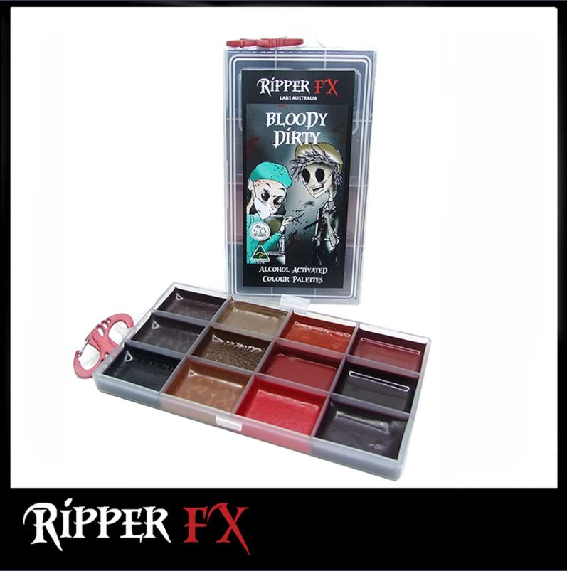 Ripper FX - Large 'Dirty' Alcohol Paint Palette, Paints, European Body Art, Titanic FX, Titanic FX Store, Prosthetic, Makeup, MUA, SFX, FX Makeup, Belfast, UK, Europe, Northern Ireland, NI