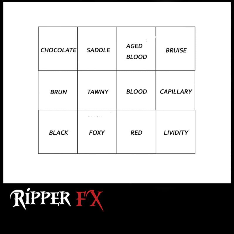 Ripper FX - Large 'Dirty' Alcohol Paint Palette, Paints, European Body Art, Titanic FX, Titanic FX Store, Prosthetic, Makeup, MUA, SFX, FX Makeup, Belfast, UK, Europe, Northern Ireland, NI