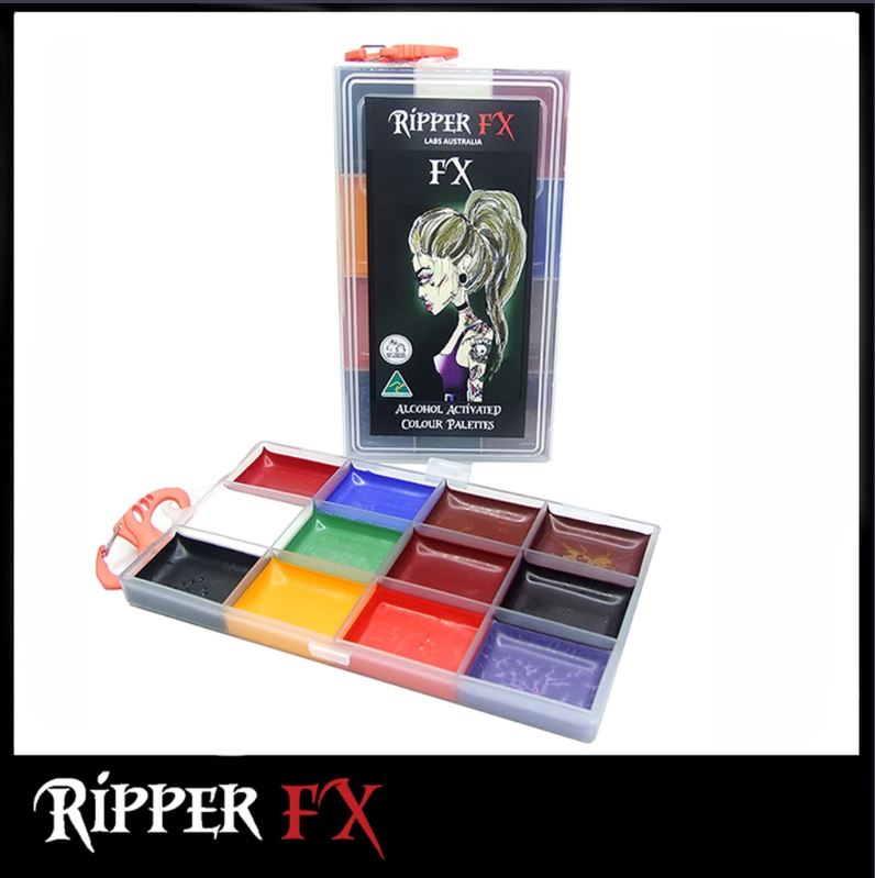 Ripper FX - 'FX' Large Alcohol Palette, Paints, European Body Art, Titanic FX, Titanic FX Store, Prosthetic, Makeup, MUA, SFX, FX Makeup, Belfast, UK, Europe, Northern Ireland, NI