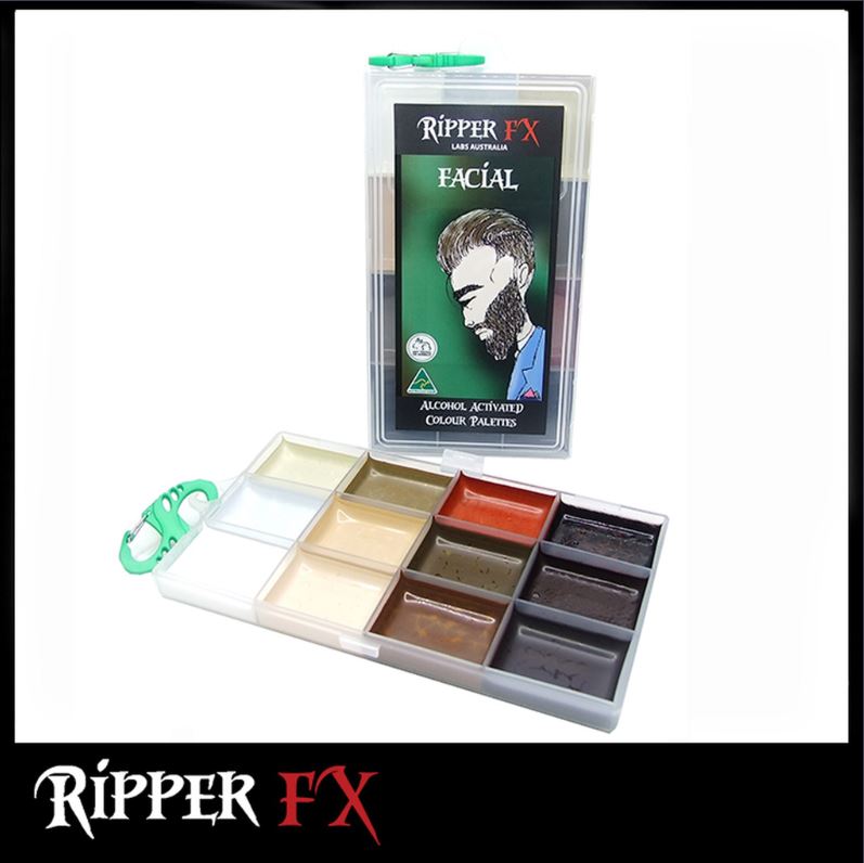 Ripper FX - 'Facial' Large Alcohol Palette, Paints, European Body Art, Titanic FX, Titanic FX Store, Prosthetic, Makeup, MUA, SFX, FX Makeup, Belfast, UK, Europe, Northern Ireland, NI