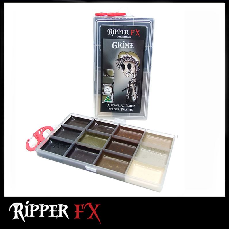 Ripper FX - 'Grime' Large Alcohol Palette, Paints, European Body Art, Titanic FX, Titanic FX Store, Prosthetic, Makeup, MUA, SFX, FX Makeup, Belfast, UK, Europe, Northern Ireland, NI