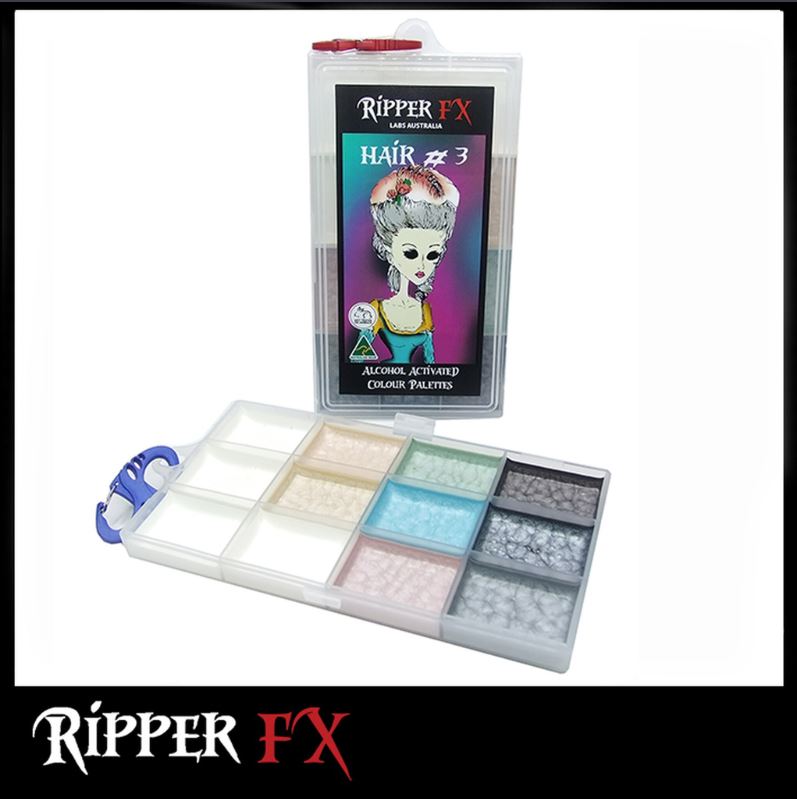 Ripper FX - 'Hair 3 (Ageing)' Large Alcohol Palette, Paints, European Body Art, Titanic FX, Titanic FX Store, Prosthetic, Makeup, MUA, SFX, FX Makeup, Belfast, UK, Europe, Northern Ireland, NI
