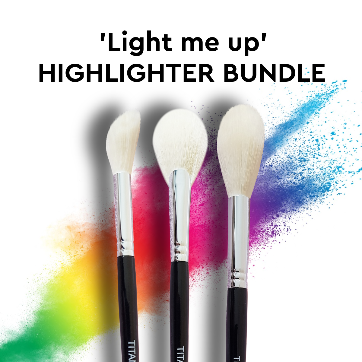 'Light me up' Highlighter Bundle //  3 piece Brush Set