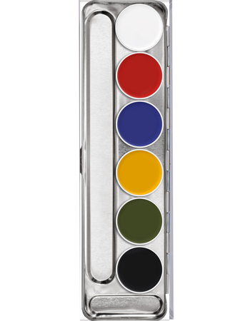 Kryolan - Supracolour Primary Colour Palette - 6 greasepaint colours, Paints, Kryolan, Titanic FX, Titanic FX Store, Prosthetic, Makeup, MUA, SFX, FX Makeup, Belfast, UK, Europe, Northern Ireland, NI