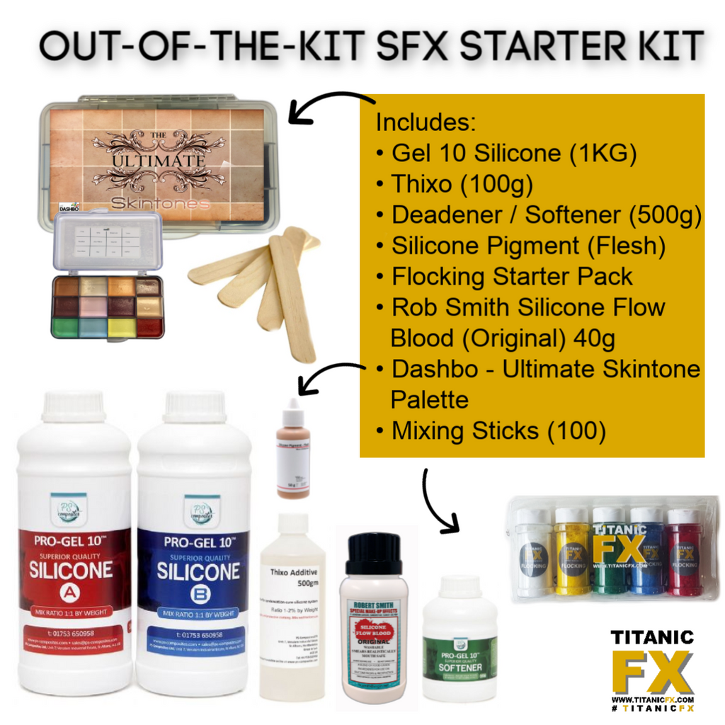 Out-of-the-Kit SFX Makeup - Starter Kit, Starter Kit, Titanic FX, Titanic FX, Titanic FX Store, Prosthetic, Makeup, MUA, SFX, FX Makeup, Belfast, UK, Europe, Northern Ireland, NI