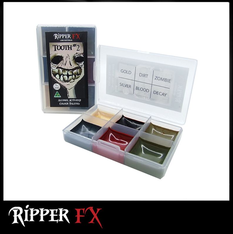 Ripper FX - 'Tooth #2' Mini Pocket Alcohol Palette, Paints, Ripper FX, Titanic FX, Titanic FX Store, Prosthetic, Makeup, MUA, SFX, FX Makeup, Belfast, UK, Europe, Northern Ireland, NI