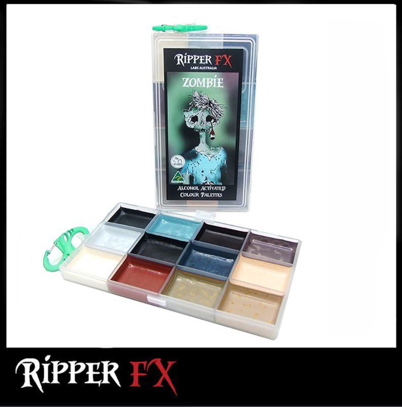Ripper FX - 'Zombie' Large Alcohol Palette, Paints, European Body Art, Titanic FX, Titanic FX Store, Prosthetic, Makeup, MUA, SFX, FX Makeup, Belfast, UK, Europe, Northern Ireland, NI
